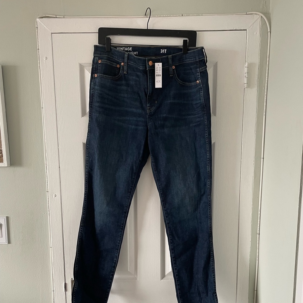 NWT J.Crew Tall 9” Size 31T Vintage Slim Straight Jean in Rockport Wash